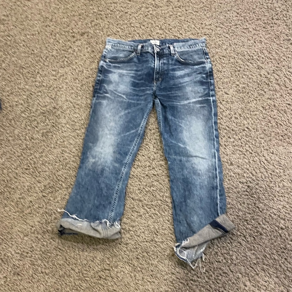 Blue Citizens of Humanity Faded Cuffed Jeans